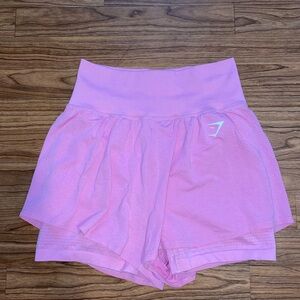 Women's Pink Seamless 2-in-1 shorts